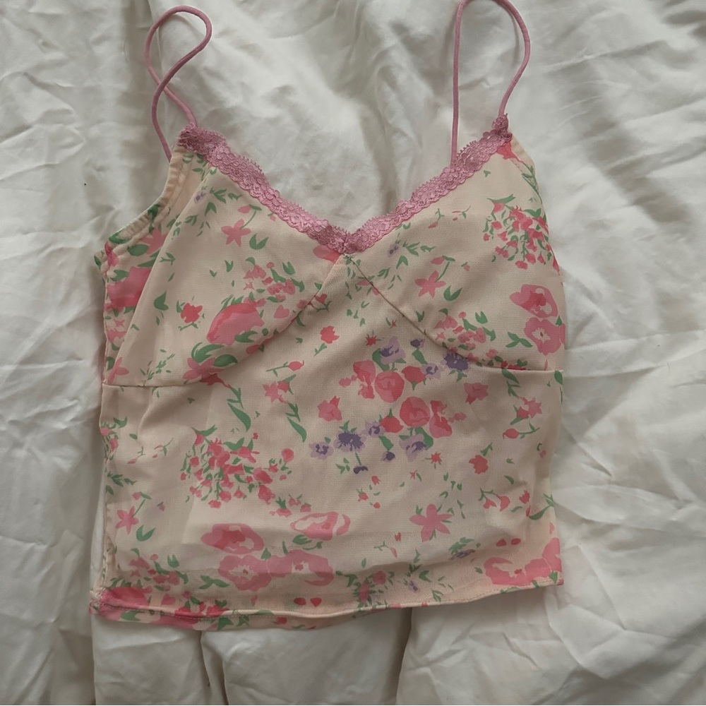 Lace floral cami